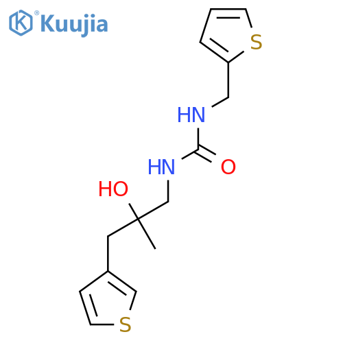 1-[2-Hydroxy-2-methyl-3-(thiophen-3-yl)propyl]-3-[(thiophen-2-yl)methyl]urea structure