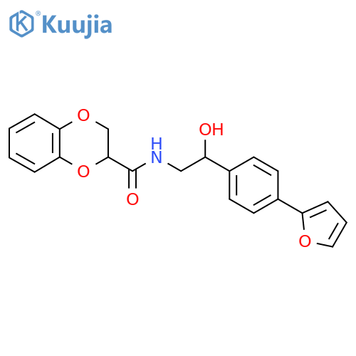 N-{2-[4-(furan-2-yl)phenyl]-2-hydroxyethyl}-2,3-dihydro-1,4-benzodioxine-2-carboxamide structure