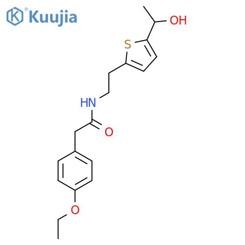 2-(4-ethoxyphenyl)-N-{2-5-(1-hydroxyethyl)thiophen-2-ylethyl}acetamide structure