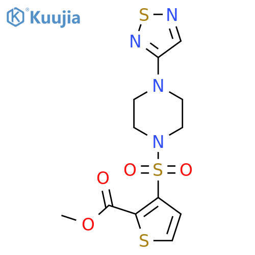 methyl 3-{4-(1,2,5-thiadiazol-3-yl)piperazin-1-ylsulfonyl}thiophene-2-carboxylate structure