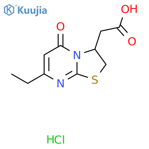 2-{7-ethyl-5-oxo-2H,3H,5H-1,3thiazolo3,2-apyrimidin-3-yl}acetic acid hydrochloride structure