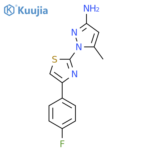 1-4-(4-fluorophenyl)-1,3-thiazol-2-yl-5-methyl-1H-pyrazol-3-amine structure