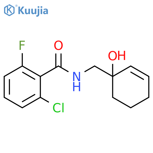 2-chloro-6-fluoro-N-[(1-hydroxycyclohex-2-en-1-yl)methyl]benzamide structure