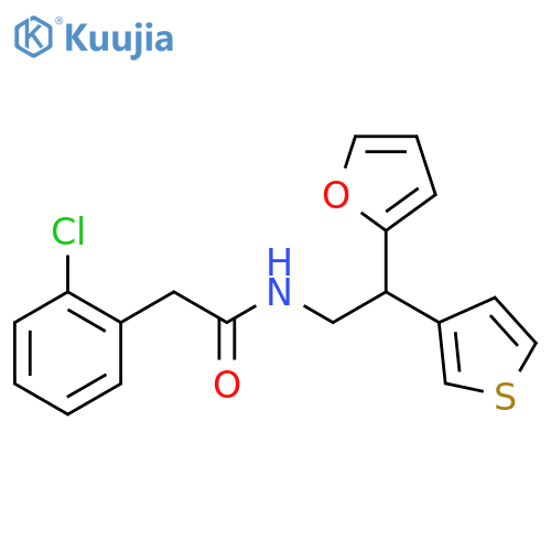 2-(2-chlorophenyl)-N-[2-(furan-2-yl)-2-(thiophen-3-yl)ethyl]acetamide structure