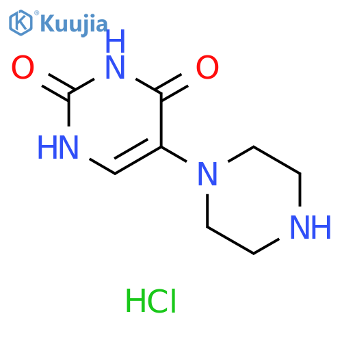 5-(piperazin-1-yl)-1,2,3,4-tetrahydropyrimidine-2,4-dione dihydrochloride structure