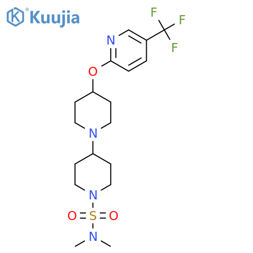 N,N-dimethyl-4-{[5-(trifluoromethyl)pyridin-2-yl]oxy}-[1,4'-bipiperidine]-1'-sulfonamide structure