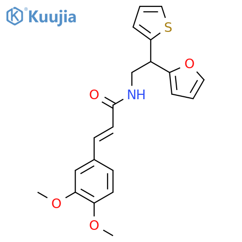 (2E)-3-(3,4-dimethoxyphenyl)-N-[2-(furan-2-yl)-2-(thiophen-2-yl)ethyl]prop-2-enamide structure