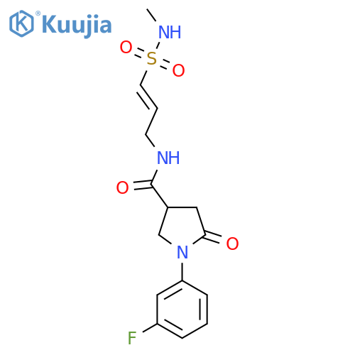 1-(3-fluorophenyl)-N-(2E)-3-(methylsulfamoyl)prop-2-en-1-yl-5-oxopyrrolidine-3-carboxamide structure