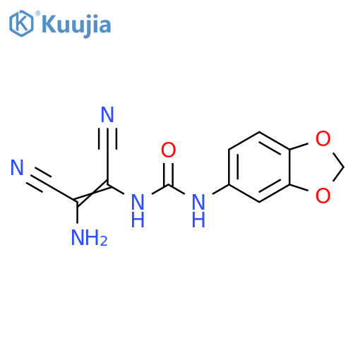 3-(1Z)-2-Amino-1,2-dicyanoeth-1-en-1-yl-1-(2H-1,3-benzodioxol-5-yl)urea structure