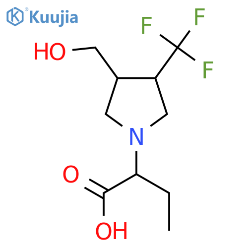 2-(3-(Hydroxymethyl)-4-(trifluoromethyl)pyrrolidin-1-yl)butanoic acid structure