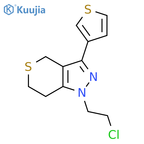 1-(2-Chloroethyl)-3-(thiophen-3-yl)-1,4,6,7-tetrahydrothiopyrano[4,3-c]pyrazole structure