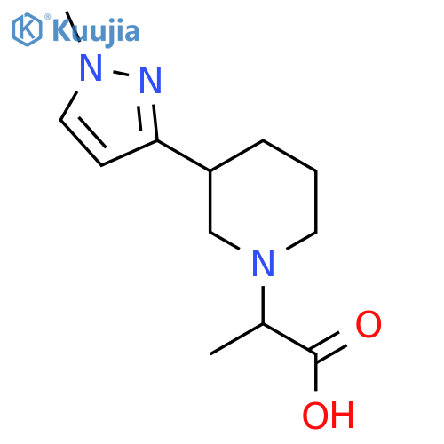 2-(3-(1-methyl-1H-pyrazol-3-yl)piperidin-1-yl)propanoic acid structure