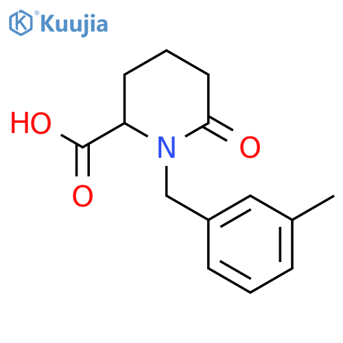1-(3-Methylbenzyl)-6-oxopiperidine-2-carboxylic acid structure