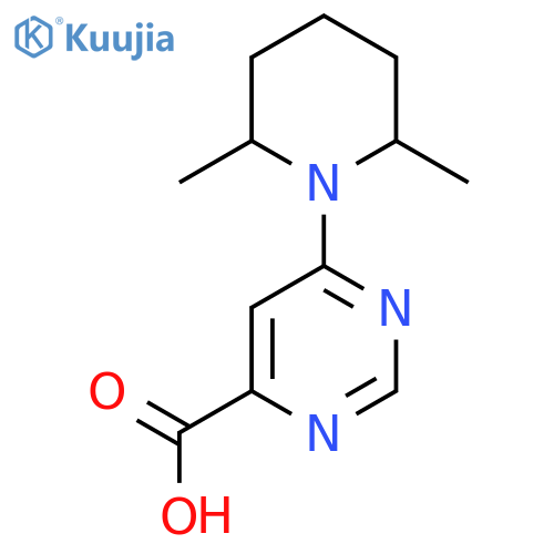 6-(2,6-Dimethylpiperidin-1-yl)pyrimidine-4-carboxylic acid structure