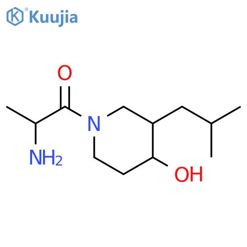 2-amino-1-(4-hydroxy-3-isobutylpiperidin-1-yl)propan-1-one structure