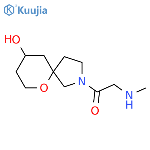1-(9-Hydroxy-6-oxa-2-azaspiro[4.5]decan-2-yl)-2-(methylamino)ethan-1-one structure
