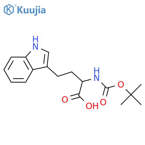2-((tert-butoxycarbonyl)amino)-4-(1H-indol-3-yl)butanoic acid structure