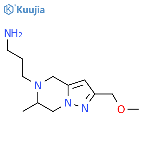 3-(2-(methoxymethyl)-6-methyl-6,7-dihydropyrazolo[1,5-a]pyrazin-5(4H)-yl)propan-1-amine structure