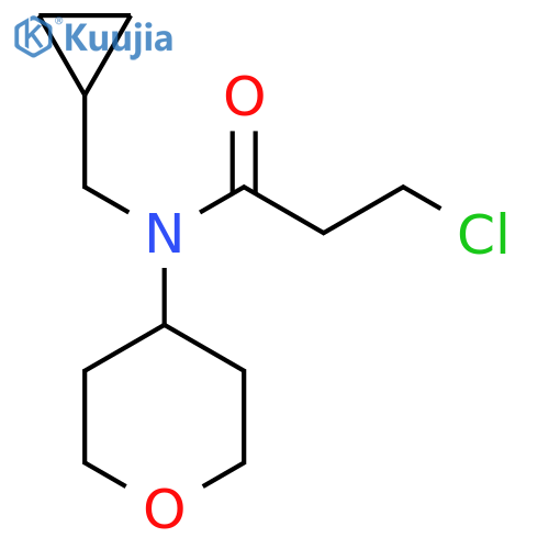 3-chloro-N-(cyclopropylmethyl)-N-(tetrahydro-2H-pyran-4-yl)propanamide structure
