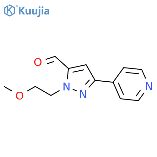 1-(2-methoxyethyl)-3-(pyridin-4-yl)-1H-pyrazole-5-carbaldehyde structure
