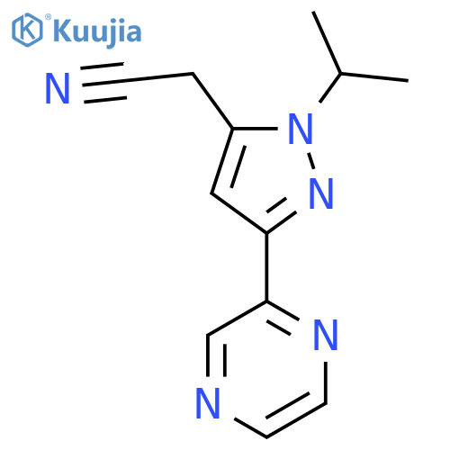 2-(1-isopropyl-3-(pyrazin-2-yl)-1H-pyrazol-5-yl)acetonitrile structure