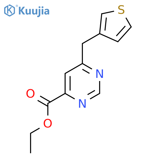Ethyl 6-[(thiophen-3-yl)methyl]pyrimidine-4-carboxylate structure