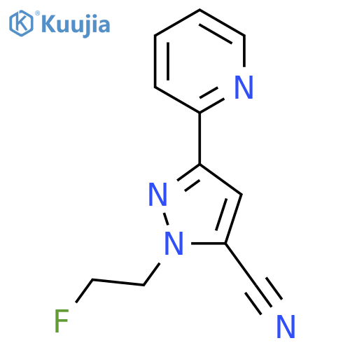 1-(2-fluoroethyl)-3-(pyridin-2-yl)-1H-pyrazole-5-carbonitrile structure