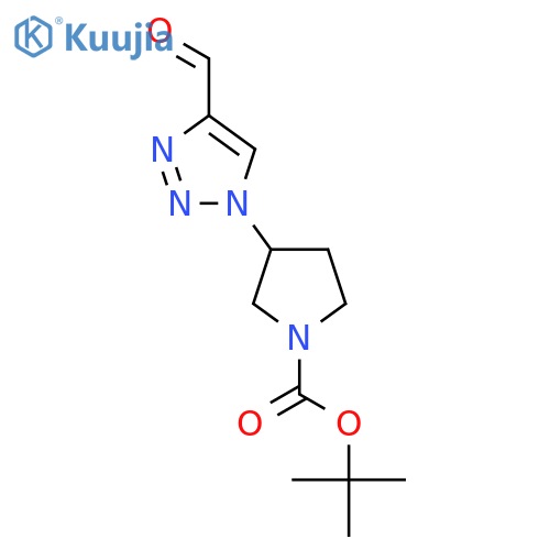 Tert-butyl 3-(4-formyl-1H-1,2,3-triazol-1-yl)pyrrolidine-1-carboxylate structure
