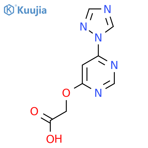 2-((6-(1H-1,2,4-triazol-1-yl)pyrimidin-4-yl)oxy)acetic acid structure