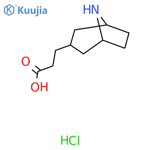 3-{8-Azabicyclo[3.2.1]octan-3-yl}propanoic acid hydrochloride structure