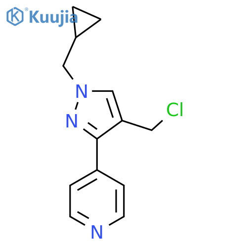 4-(4-(chloromethyl)-1-(cyclopropylmethyl)-1H-pyrazol-3-yl)pyridine structure