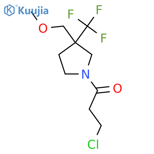3-chloro-1-[3-(methoxymethyl)-3-(trifluoromethyl)pyrrolidin-1-yl]propan-1-one structure