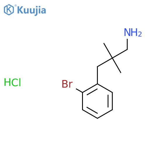 3-(2-Bromophenyl)-2,2-dimethylpropan-1-amine hydrochloride structure