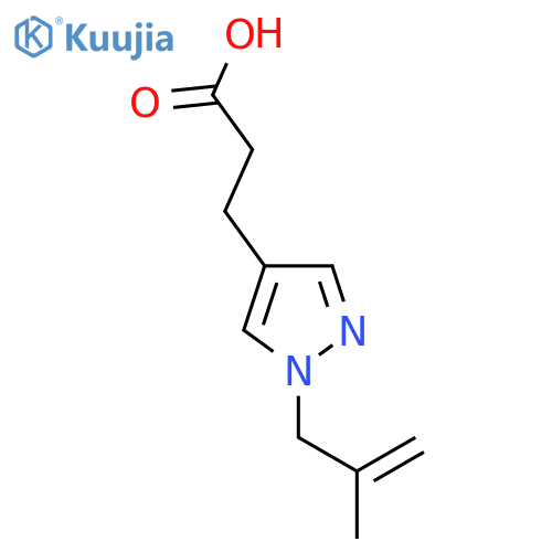3-[1-(2-methylprop-2-en-1-yl)-1H-pyrazol-4-yl]propanoic acid structure