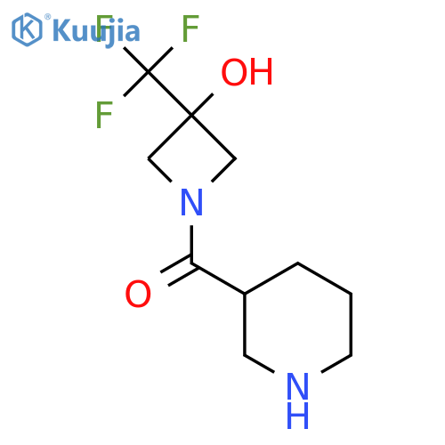 (3-Hydroxy-3-(trifluoromethyl)azetidin-1-yl)(piperidin-3-yl)methanone structure