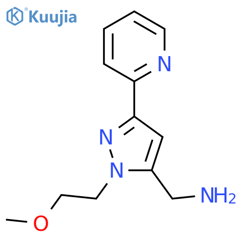 (1-(2-methoxyethyl)-3-(pyridin-2-yl)-1H-pyrazol-5-yl)methanamine structure