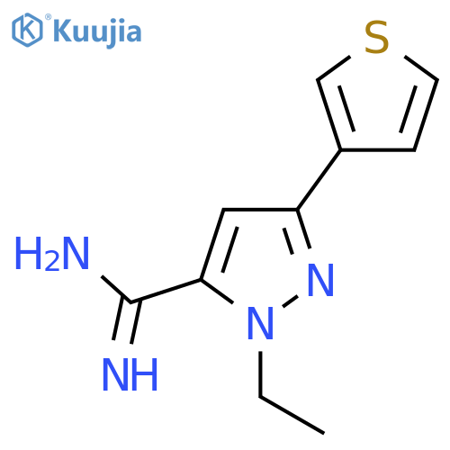 1-ethyl-3-(thiophen-3-yl)-1H-pyrazole-5-carboximidamide structure