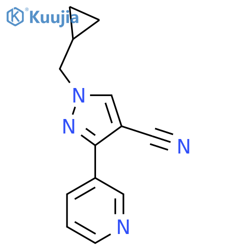 1-(cyclopropylmethyl)-3-(pyridin-3-yl)-1H-pyrazole-4-carbonitrile structure