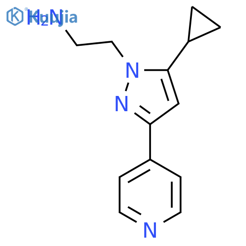 2-(5-cyclopropyl-3-(pyridin-4-yl)-1H-pyrazol-1-yl)ethan-1-amine structure