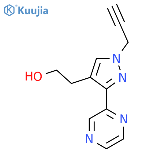 2-(1-(Prop-2-yn-1-yl)-3-(pyrazin-2-yl)-1H-pyrazol-4-yl)ethan-1-ol structure