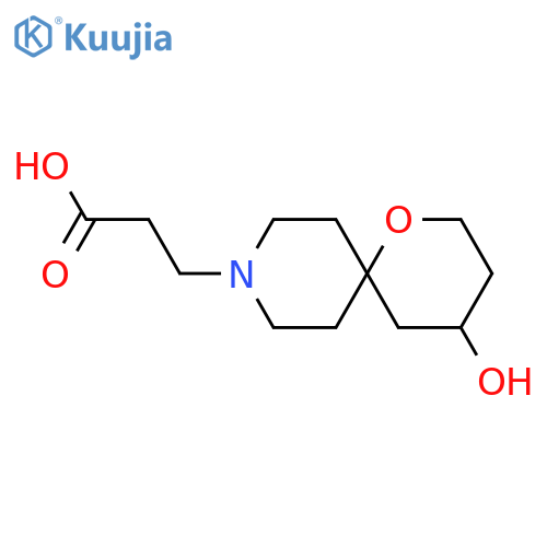 3-(4-Hydroxy-1-oxa-9-azaspiro[5.5]undecan-9-yl)propanoic acid structure