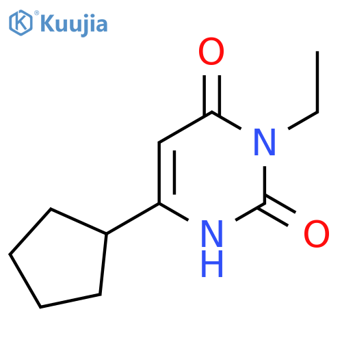 6-Cyclopentyl-3-ethyl-1,2,3,4-tetrahydropyrimidine-2,4-dione structure