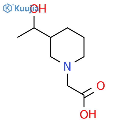2-(3-(1-Hydroxyethyl)piperidin-1-yl)acetic acid structure