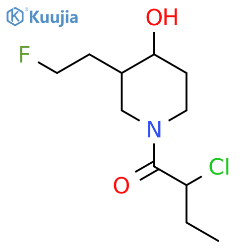 2-Chloro-1-(3-(2-fluoroethyl)-4-hydroxypiperidin-1-yl)butan-1-one structure