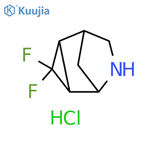 3,3-difluoro-6-azatricyclo[3.2.1.0^{2,4}]octane hydrochloride structure