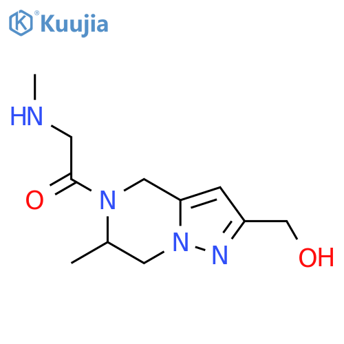 1-(2-(hydroxymethyl)-6-methyl-6,7-dihydropyrazolo[1,5-a]pyrazin-5(4H)-yl)-2-(methylamino)ethan-1-one structure