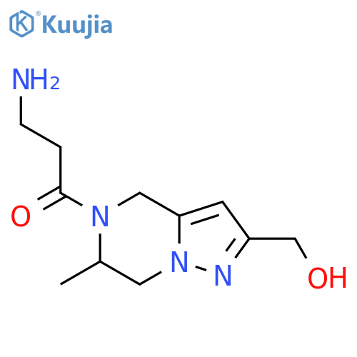 3-Amino-1-(2-(hydroxymethyl)-6-methyl-6,7-dihydropyrazolo[1,5-a]pyrazin-5(4H)-yl)propan-1-one structure