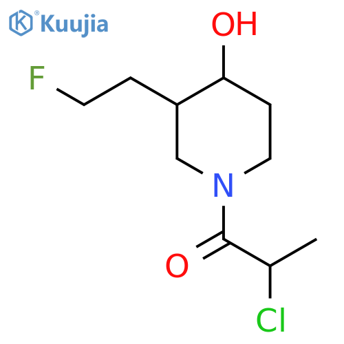 2-Chloro-1-(3-(2-fluoroethyl)-4-hydroxypiperidin-1-yl)propan-1-one structure