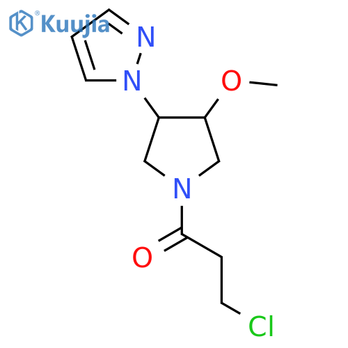 3-chloro-1-(3-methoxy-4-(1H-pyrazol-1-yl)pyrrolidin-1-yl)propan-1-one structure
