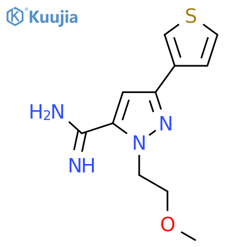1-(2-methoxyethyl)-3-(thiophen-3-yl)-1H-pyrazole-5-carboximidamide structure